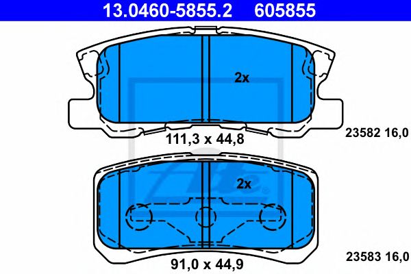 set placute frana,frana disc PEUGEOT 4007/4008 1,6-2,2 HDI 07- 111,3 X 44,8 X 16 91 X 44,9 X 16