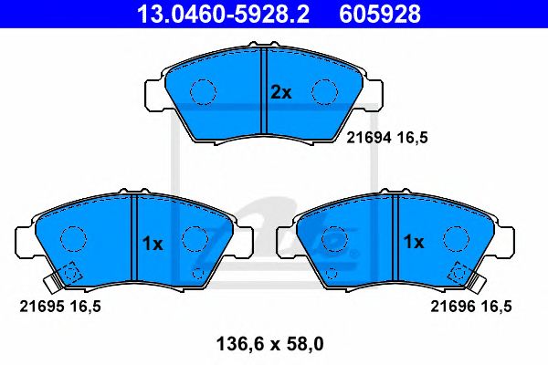 set placute frana,frana disc