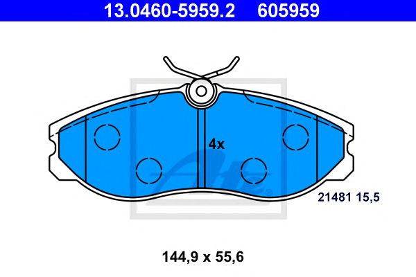 set placute frana,frana disc NISSAN SERENA/TERRANO/VANETTE 1,6-3,0 D 92-06 144,9 X 55,6 X 15,5