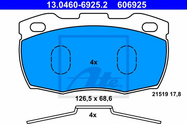 set placute frana,frana disc LAND ROVER DEFENDER 2,2-4,0 4X4 90-16 126,5 X 68,6 X 17,8