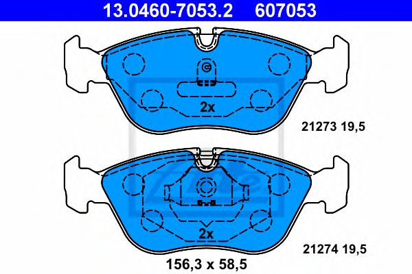 set placute frana,frana disc VOLVO C70/V70/S70 2,0-2,5 97-05 156,3 X 58,5 X 19,5 ATE