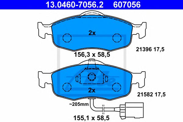 set placute frana,frana disc FORD MONDEO 93-00 156,3/155,1 X 58,5 X 17,5