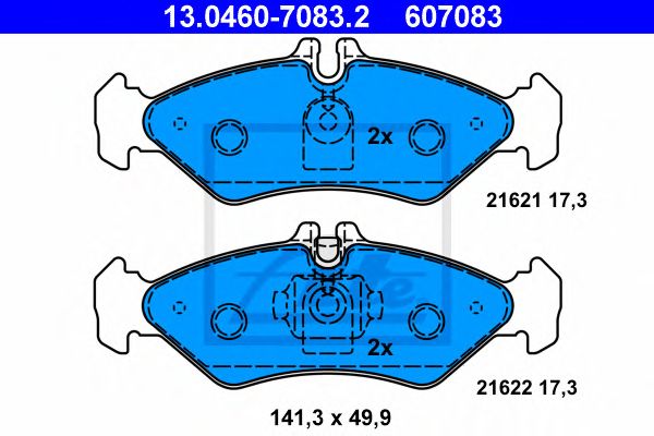 set placute frana,frana disc MERCEDES-BENZ SPRINTER 95-06 141,3 X 49,9 X 17,3 ATE