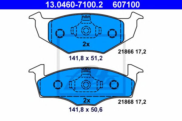 set placute frana,frana disc VW FOX/LUPO/POLO 94- 141,8 X 51,2/50,6 X 17,2