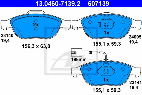 set placute frana,frana disc