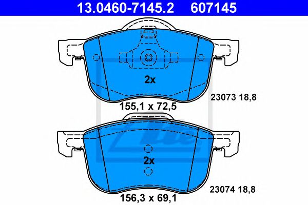 set placute frana,frana disc VOLVO S60/S80/V70/XC70 2,0-3,0 98-10 156,3 X 69,1 X 18,8 155,1 X 72,5 X 18,8