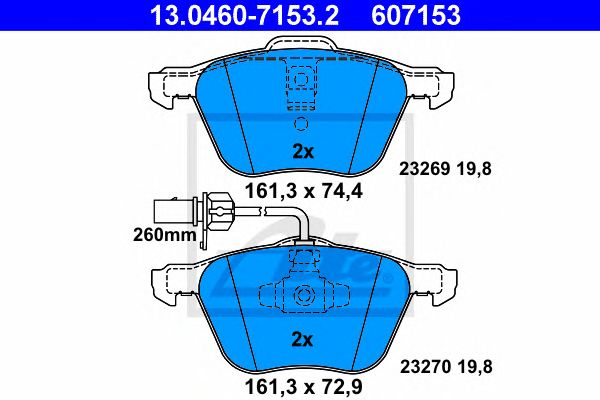 set placute frana,frana disc VW SHARAN/T4 1,8-2,8 90-10 161,3 X 72,9/74,4 X 19,8