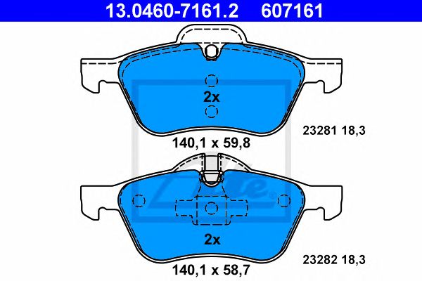 set placute frana,frana disc MINI COOPER/ONE 01-07 140,1 X 58,7/59,8 X 18,3 ATE