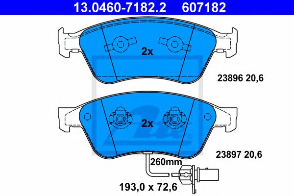 set placute frana,frana disc VW PHAETON 3,0-6,0 4MOTION 02-16 193 X 72,6 X 20,6