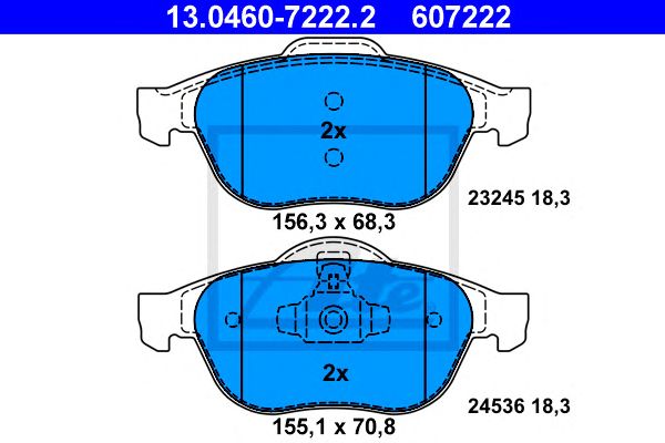 set placute frana,frana disc RENAULT SCENIC/GRAND SCENIC 1,5-2,0 DCI 03- 155,1 X 70,8 X 18,3 156,3 X 68,3 X 18,3 ATE