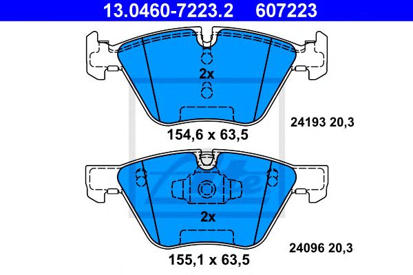 set placute frana,frana disc BMW 1 2,0-3,0 05-13 154,6 X 63,5 X 20,3 155,1 X 63,5 X 20,3 ATE