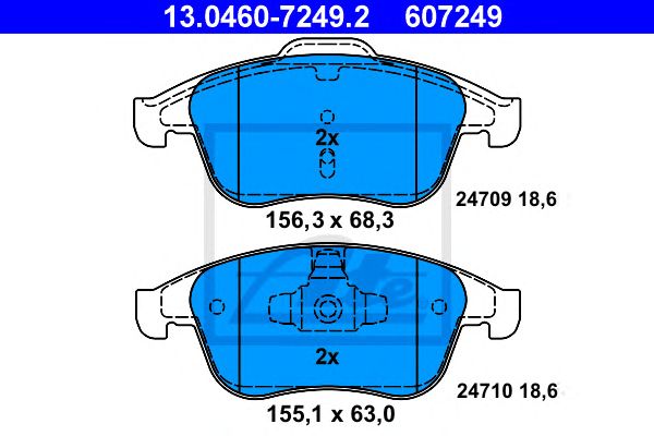 set placute frana,frana disc RENAULT CLIO/LAGUNA/MEGANE/SCENIC 07- 155,1 X 63, X 18,6 156,3 X 68,3 X 18,6