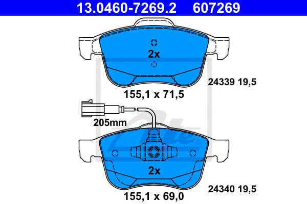 set placute frana,frana disc