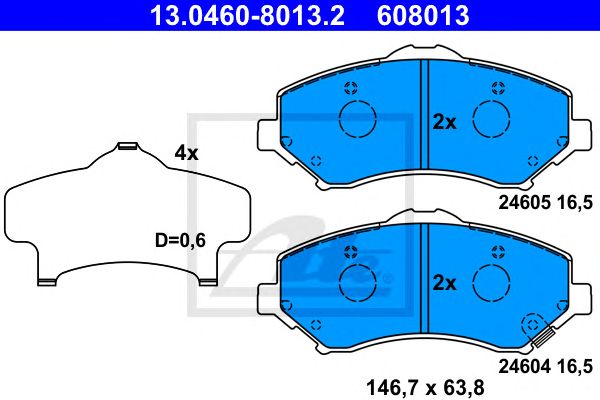 set placute frana,frana disc