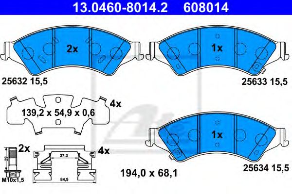 set placute frana,frana disc