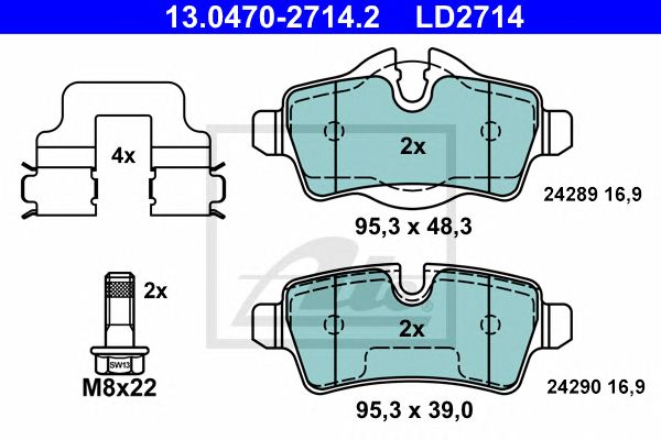 set placute frana,frana disc