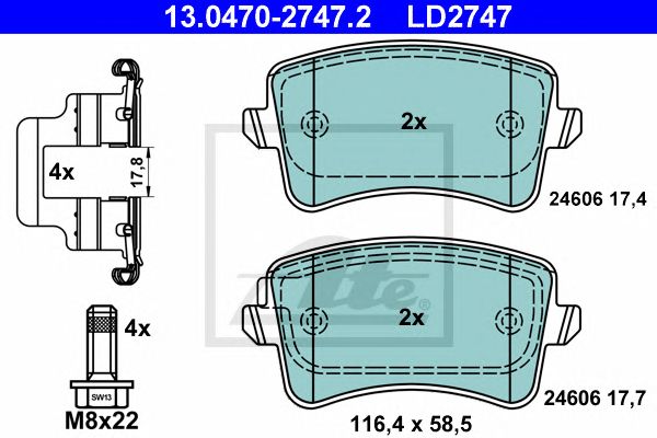 set placute frana,frana disc