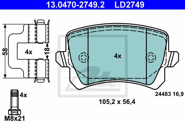 set placute frana,frana disc