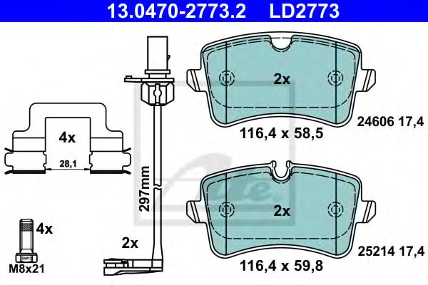 set placute frana,frana disc AUDI A8 2,0-6,3 QUATTRO 09- CERAMIC 116,4 X 58,5 X 17,4 116,4 X 59,8 X 17,4