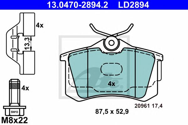 set placute frana,frana disc