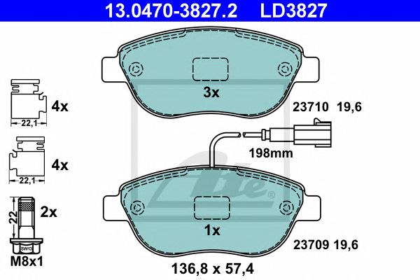 set placute frana,frana disc