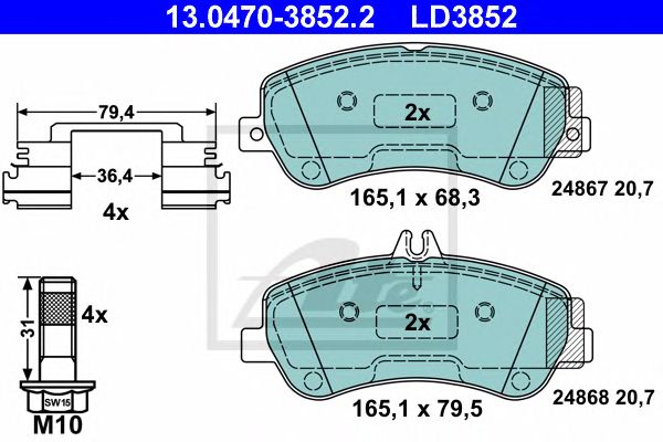 set placute frana,frana disc