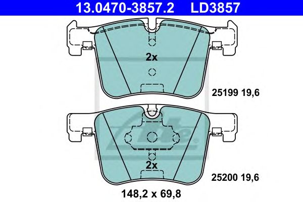 set placute frana,frana disc BMW 1/2/3/4/X3/X4 11- CERAMIC 148,2 X 69,8 X 19,6