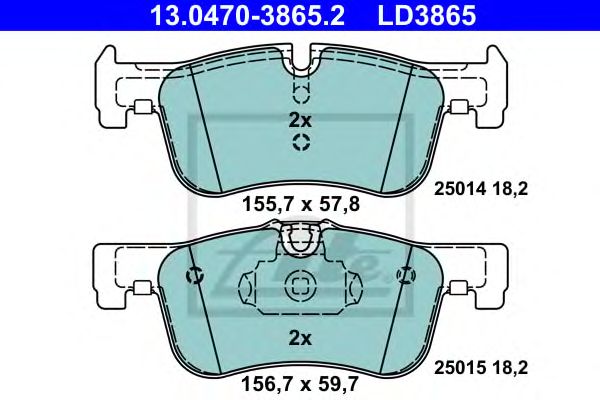 set placute frana,frana disc BMW 1/2 1,5-2,0 10- CERAMIC 155,7 X 57,8 X 18,2 156,7 X 59,7 X 18,2