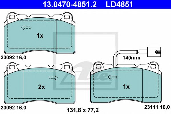 set placute frana,frana disc