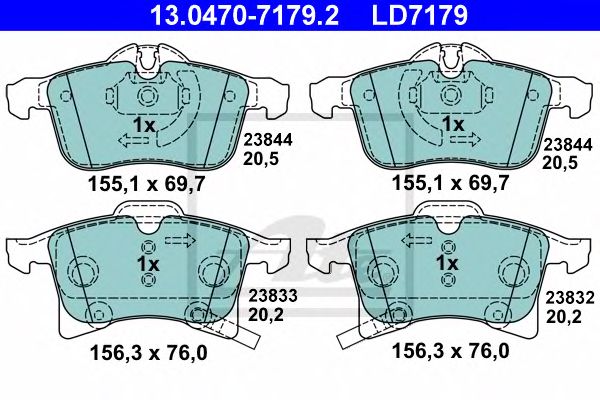 set placute frana,frana disc