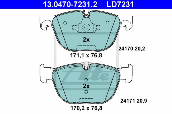 set placute frana,frana disc BMW E70/E71 X5/X6 08- CERAMIC 171,1 X 76,8 X 20,2 170,2 X 76,8 X 20,9