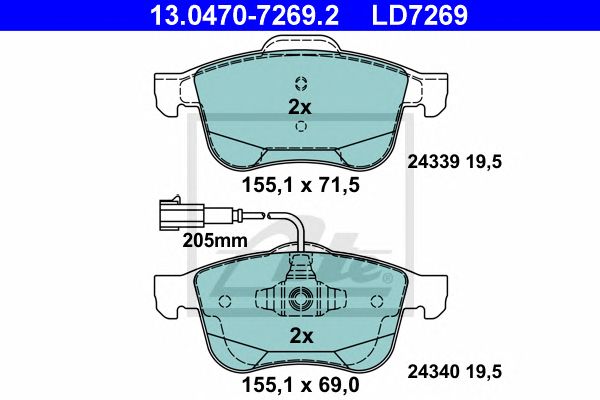 set placute frana,frana disc