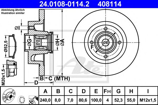 Disc frana RENAULT MEGANE II/CLIO III 05-/NOTE/MODUS ABS