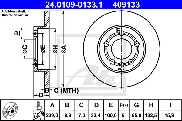 Disc frana VW BORA/GOLF 4MOTION 98-05 239 X 8,9