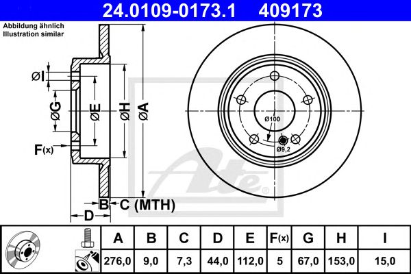 Disc frana MERCEDES-BENZ W246/W176 1,5-2,1 11- 276 X 9