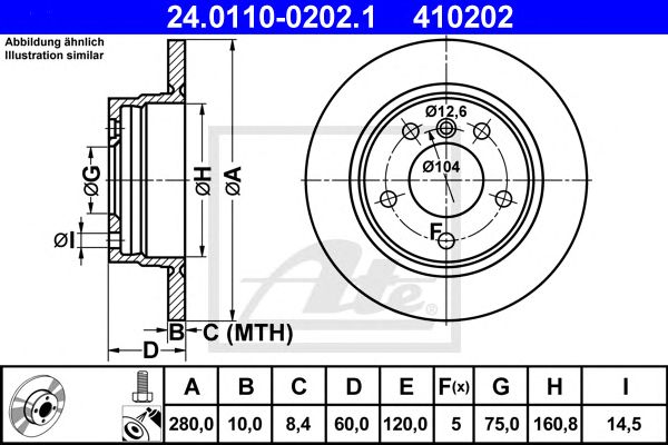 Disc frana BMW 3 1,6-2,5 90-05 280 X 10