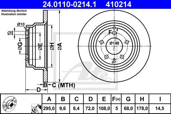 Disc frana VOLVO C70/S70/V70 97-05 295 X 9,6