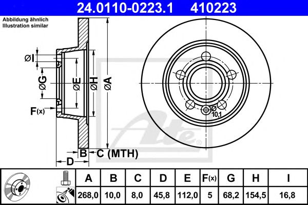 Disc frana VW SHARAN 95-10 268 X 10