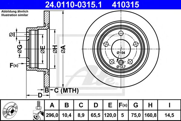 Disc frana BMW 1/3 1,6-2,0 03-12 296 X 10,4