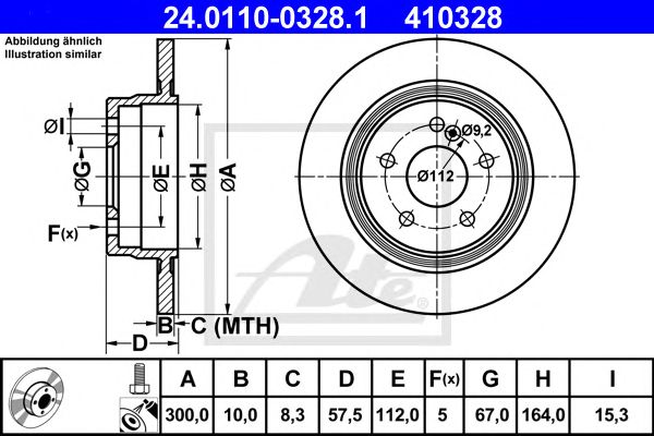 Disc frana MERCEDES-BENZ W204 07- C200-300