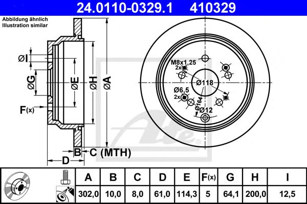 Disc frana HONDA CR-V 1,6-2,4 05- 302 X 10