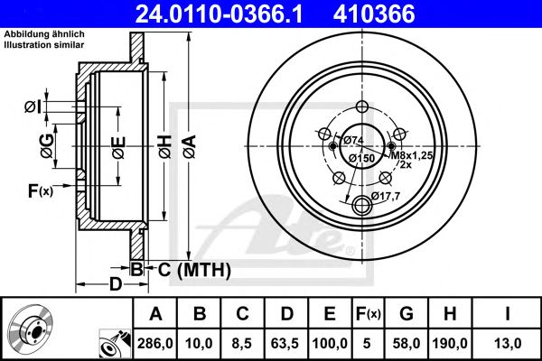 Disc frana SUBARU FORESTER/IMPREZA/LEGACY/OUTBACK 08- 286 X 10