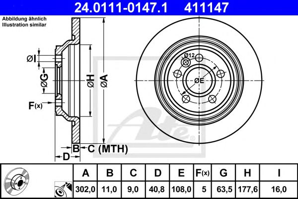 Disc frana VOLVO S60/S80/V60/V70/XC70 07- 302 X 11