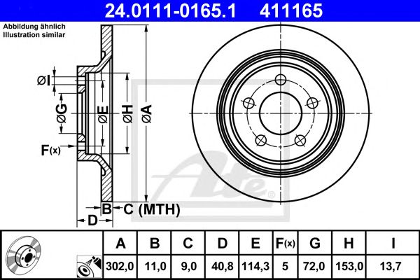 Disc frana MAZDA 5 1,8-2,0 05- 302 X 11