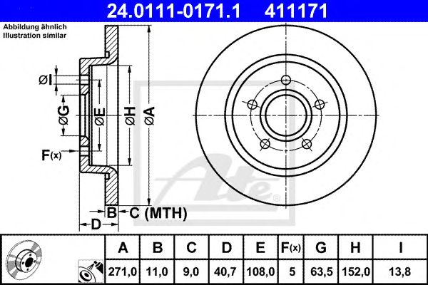 Disc frana FORD FOCUS 1,0-2,0 10- 271 X 11