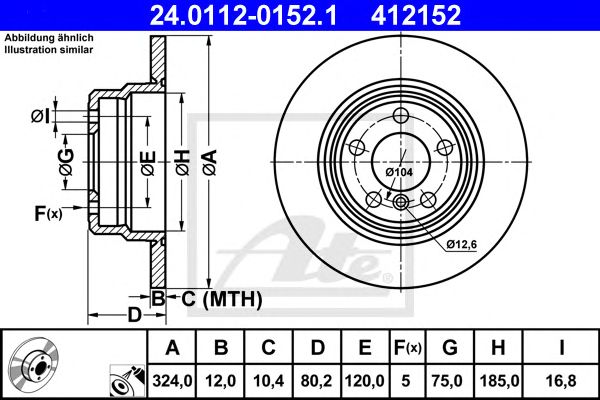 Disc frana BMW X5 3,0-4,4 00-06 324 X 12