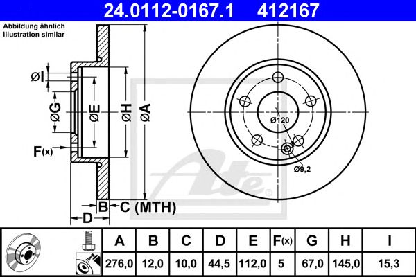 Disc frana MERCEDES-BENZ W169 1,5/2,0 CDI 04-12 276 X 12