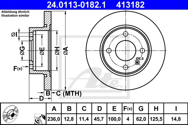 Disc frana SKODA FELICIA 94-02 236 X 12,8