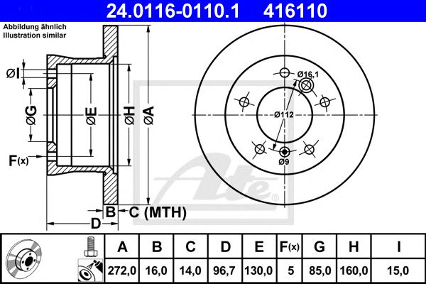 Disc frana MERCEDES-BENZ W463/SPRINTER 95- 272 X 16