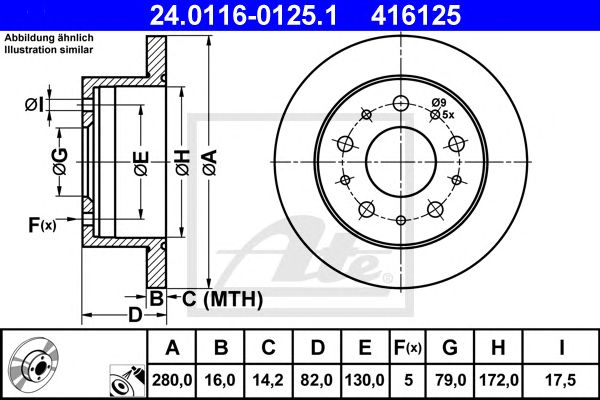 Disc frana FIAT DUCATO 94- 280 X 16